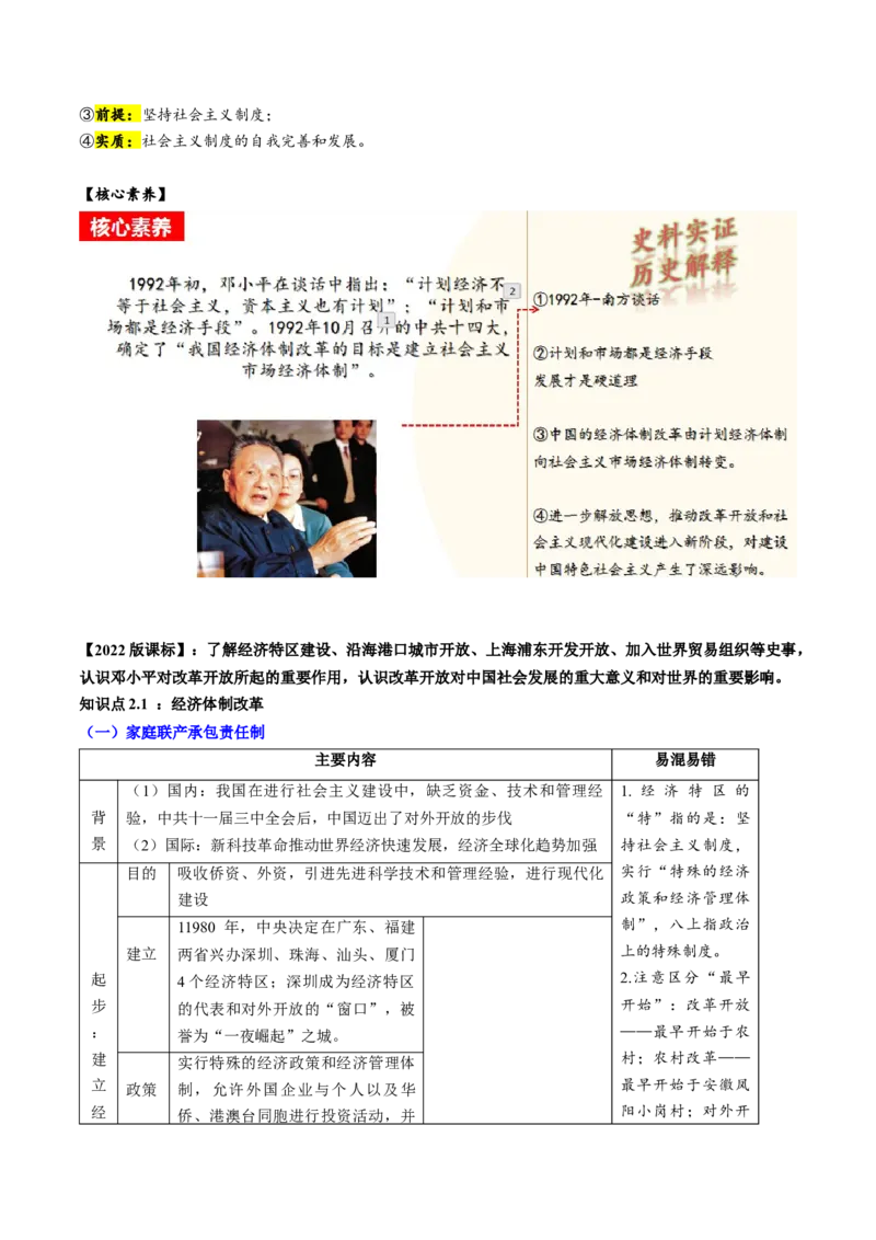（讲义）专题15中国特色社会主义道路（原卷版）_中考历史资料合集_中考历史一轮复习讲义_配套讲义（原卷版+解析版）
