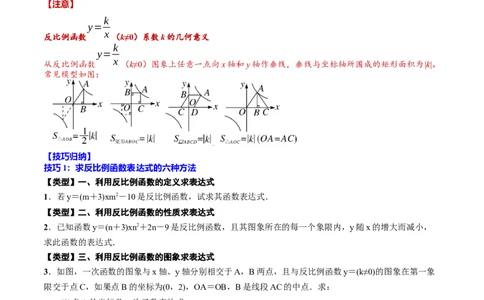专题14反比例函数(原卷版)_中考复习资料_语数英物化_2数学中考复习_2023年中考复习资料_一轮复习_备战2023年中考数学一轮复习之必考点题型全归纳与分层精练（全国通用）