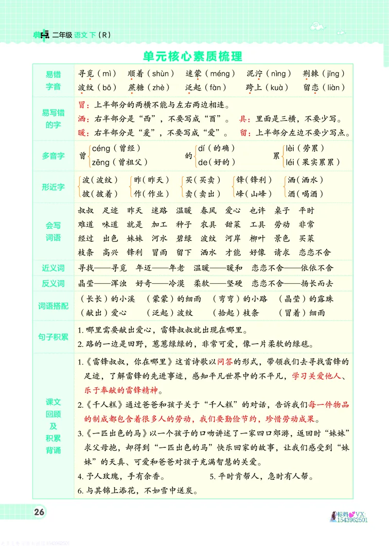 25春二下语文-典中点_2026春小学教辅大合集_6-26春《典中点》系列_26春《典中点》语文人教版（完整版）_25春最新1-6年级语文下册典中点+试卷_25春二下语文-典中点练习册+试卷+夹册