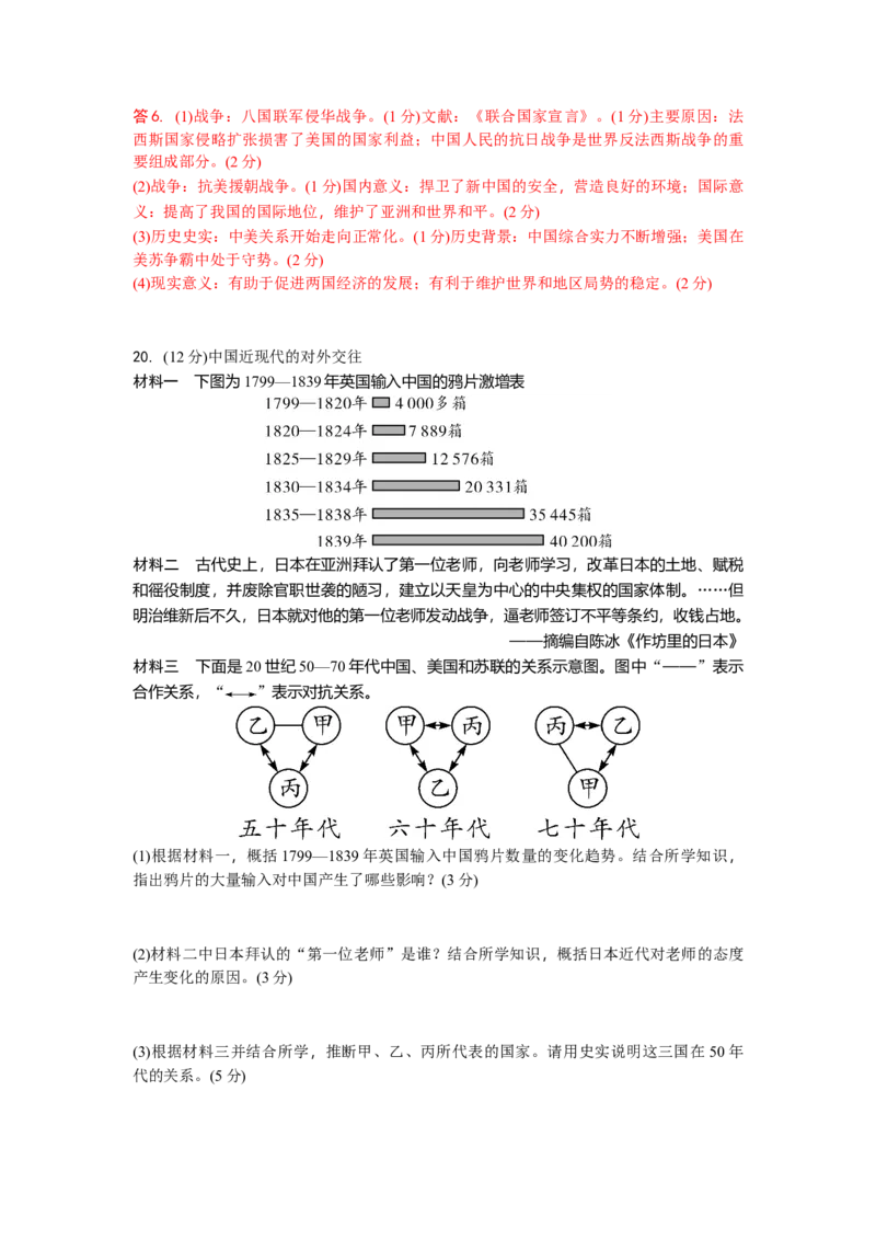 长效热点04中国的对外交往（原卷版）_中考历史资料合集_中考历史八大长效热点_长效热点04中国的对外交往-中考之历史长效热点复习全攻略