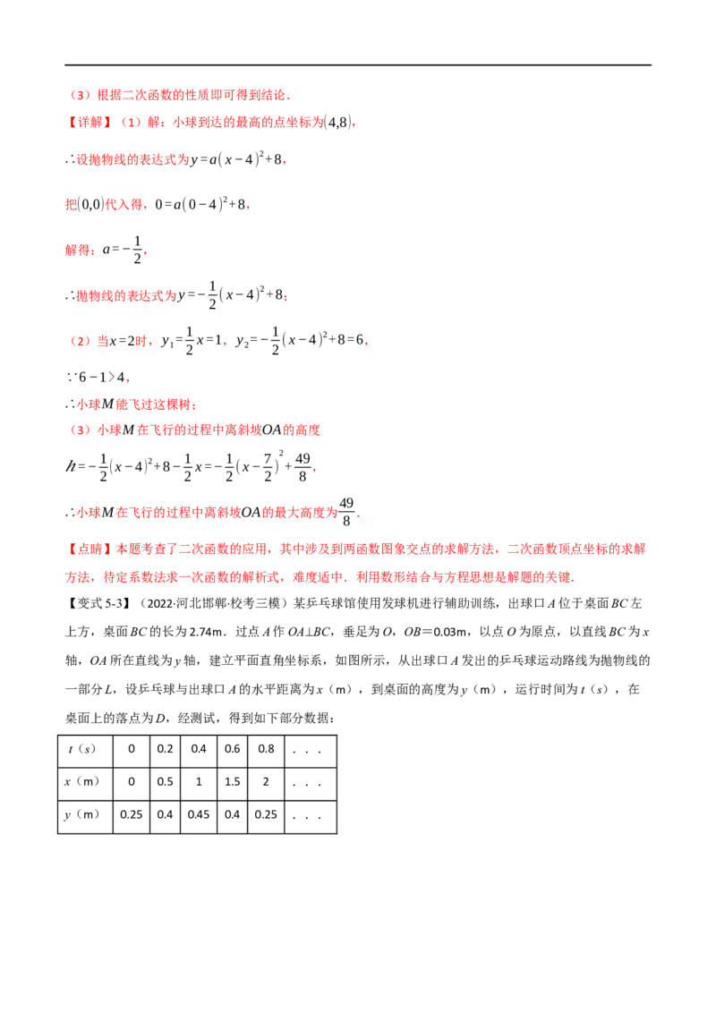 专题13二次函数的应用（10个高频考点）（举一反三）（全国通用）（解析版）_中考复习资料_语数英物化_2数学中考复习_2023年中考复习资料_专项复习