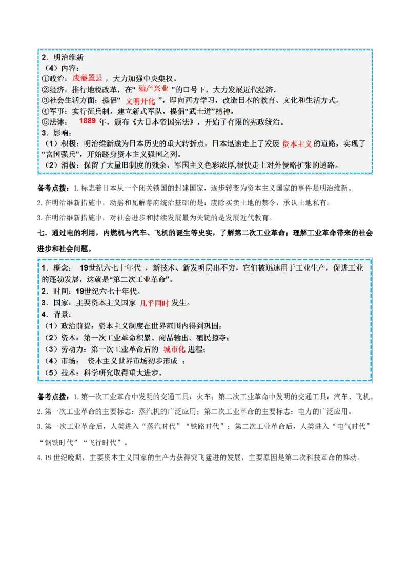 重难点15二次工业革命、国际共产主义运动的兴起和近代科学文化、殖民地人民的反抗与资本主义制度的扩展（解析版）_8历史中考复习_2023年中考复习资料_专项复习