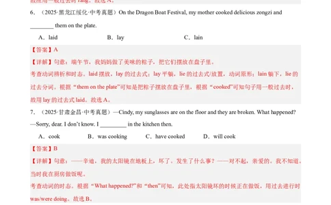 专题09动词的时态（全国通用）（解析版）_中考复习资料_语数英物化_3英语中考复习_2026年中考复习（更新中）_好题汇编三年（2023-2025）中考英语真题分类汇编（全国通用）