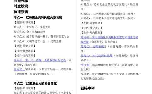 （讲义）专题05辽宋夏金元时期：民族关系发展和社会变化修改版（解析版）_中考历史资料合集_中考历史一轮复习讲义_配套讲义（原卷版+解析版）_教师版（含答案解析）