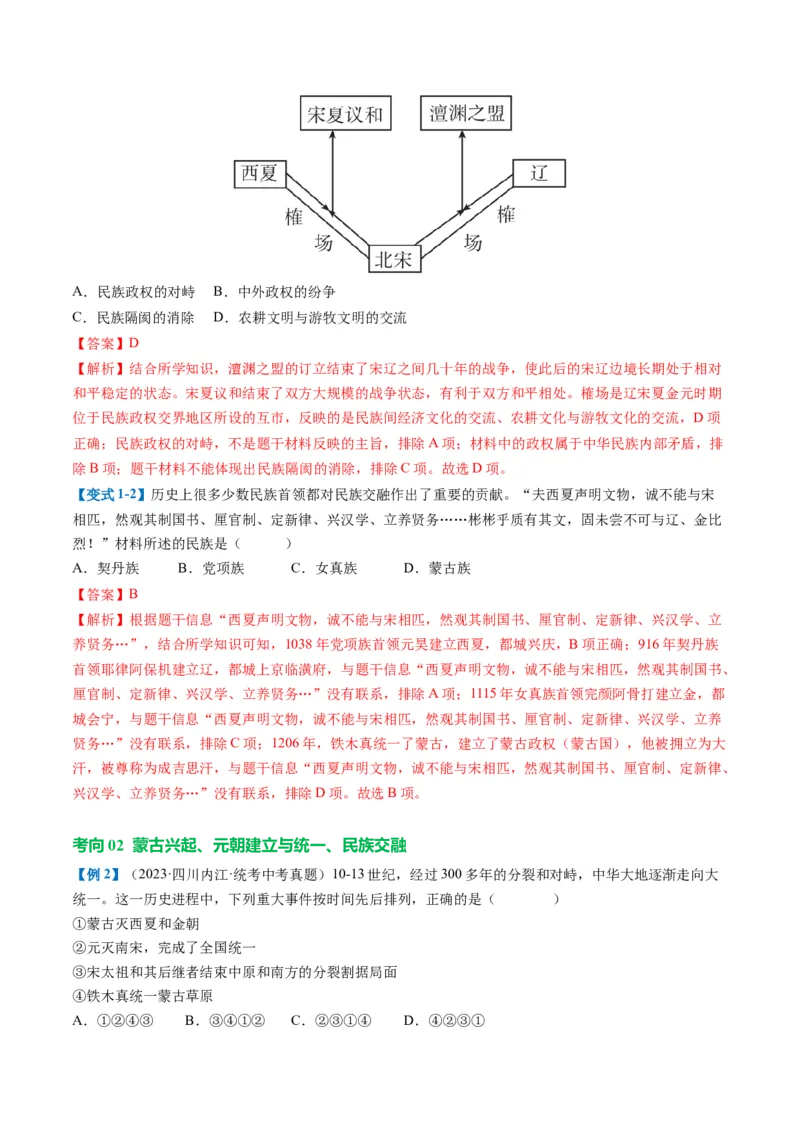 （讲义）专题05辽宋夏金元时期：民族关系发展和社会变化修改版（解析版）_中考历史资料合集_中考历史一轮复习讲义_配套讲义（原卷版+解析版）_教师版（含答案解析）