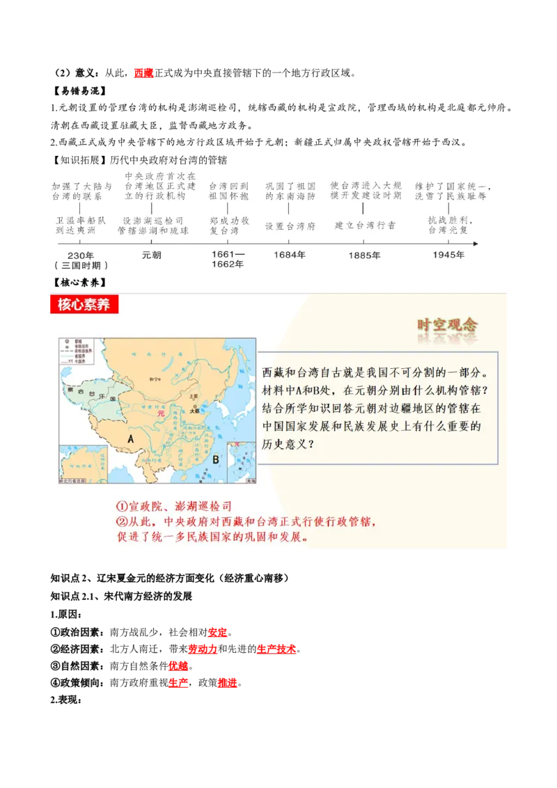 （讲义）专题05辽宋夏金元时期：民族关系发展和社会变化修改版（解析版）_中考历史资料合集_中考历史一轮复习讲义_配套讲义（原卷版+解析版）_教师版（含答案解析）