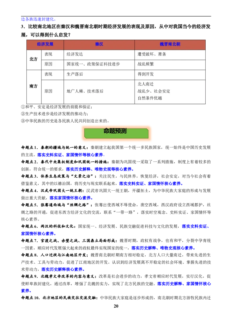 主题02秦汉三国两晋南北朝时期(历史时空+热词背诵+考点梳理+素养导向+命题预测)_中考历史资料合集_中考历史专题复习讲义资料（可下载打印）