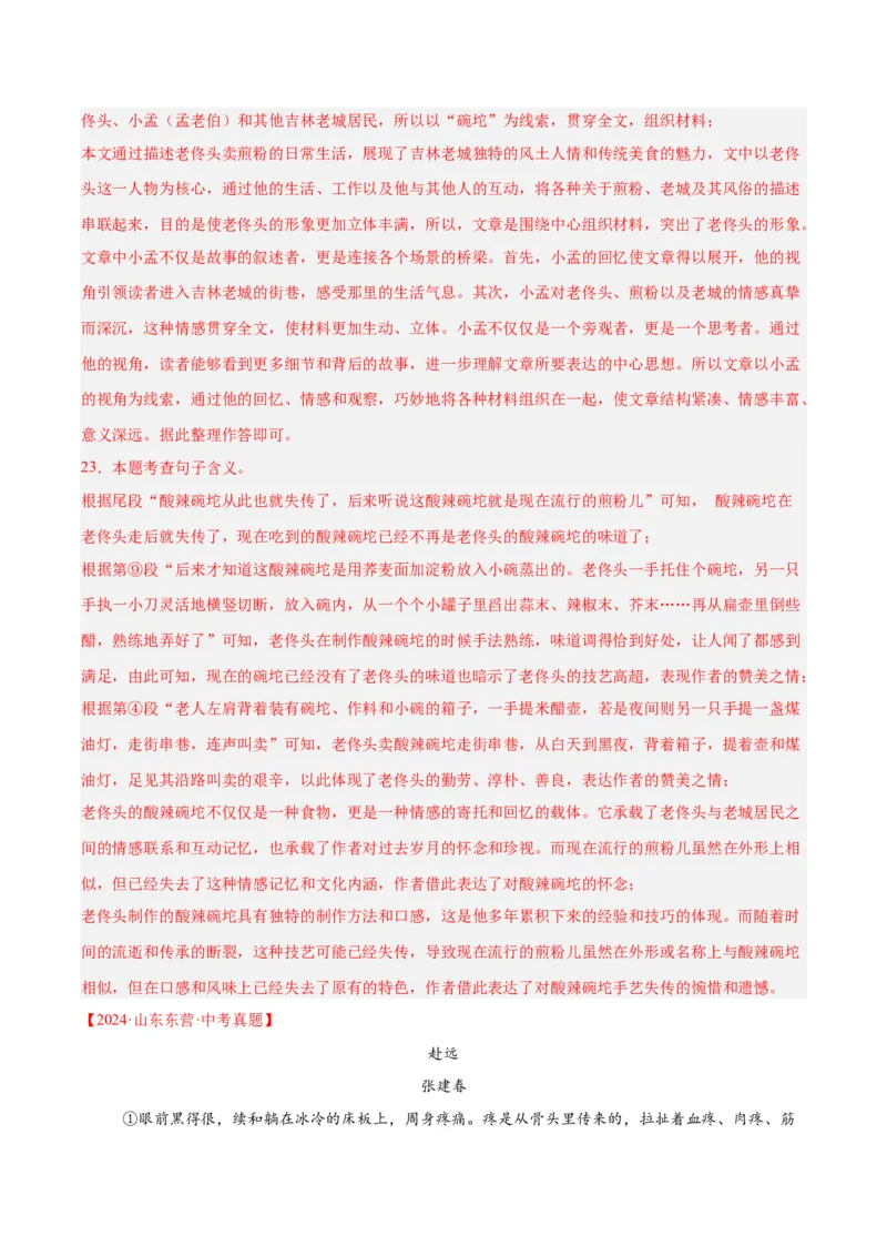 专题18小说阅读（二）（全国通用）（解析版）_中考复习资料_语数英物化_1语文中考复习_2026年中考复习（更新中）_好题汇编三年（2023-2025）中考语文真题分类汇编（全国通用）