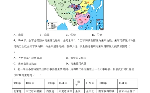 专题06辽宋夏金元时期：民族关系发展和社会变化（练习）（原卷版）_中考历史资料合集_2026中考历史一轮复习课件_一轮练习