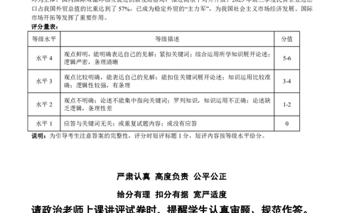 高一政治答案_2026年02月高一试卷_260203辽宁省点石联考2028届高一期末质量监测（全）