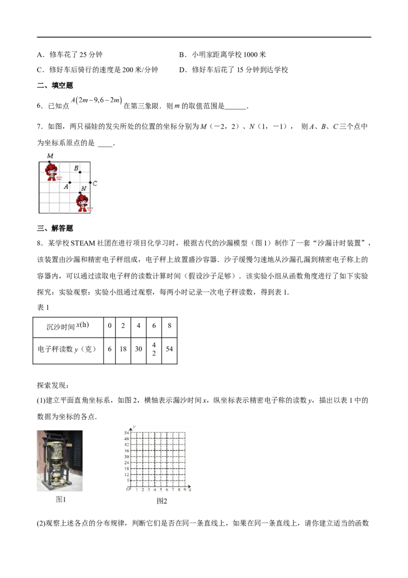 专题11平面直角坐标系(原卷版)_中考复习资料_语数英物化_2数学中考复习_2023年中考复习资料_一轮复习_备战2023年中考数学一轮复习之必考点题型全归纳与分层精练（全国通用）