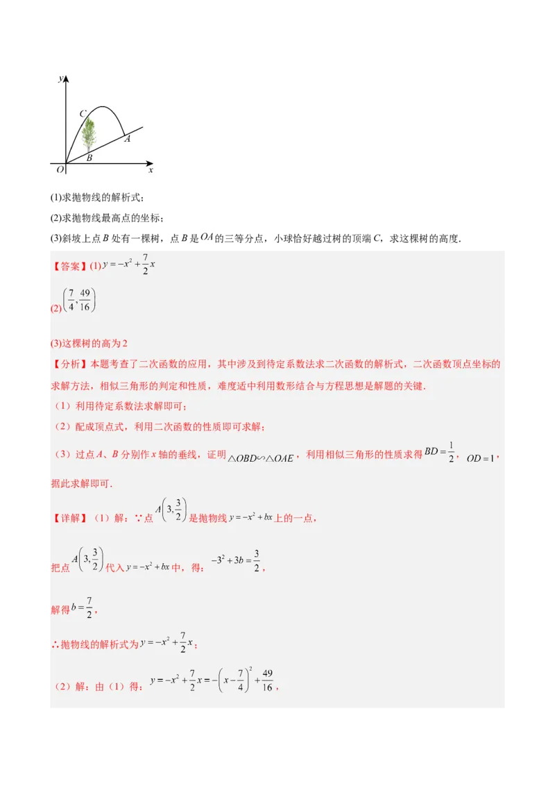 专题12二次函数的实际应用（全国通用）（解析版）_中考复习资料_语数英物化_2数学中考复习_2026年中考复习（更新中）_好题汇编三年（2023-2025）中考数学真题分类汇编（全国通用）