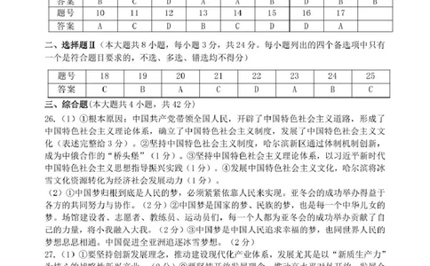 高一政治答案_2025年04月试卷_0424浙江省丽水市发展共同体2024-2025学年高一下学期4月期中联考_浙江省丽水发展共同体联盟2024-2025学年高一下学期4月期中联考政治试题（PDF版，含答案）