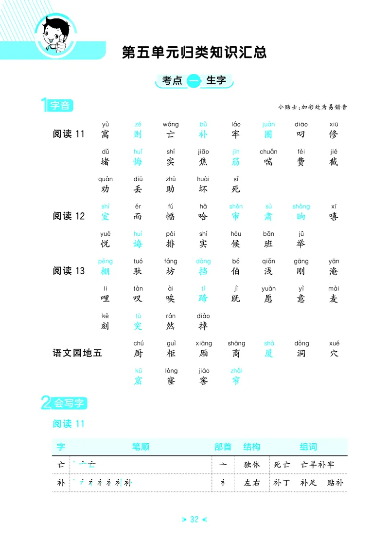 26春53天天练二下人教语文《单元归类知识汇总》_2026春人教语文53单元知识归纳总结