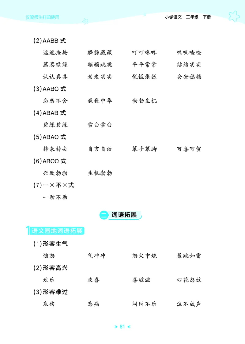 26春53天天练二下人教语文《单元归类知识汇总》_2026春人教语文53单元知识归纳总结