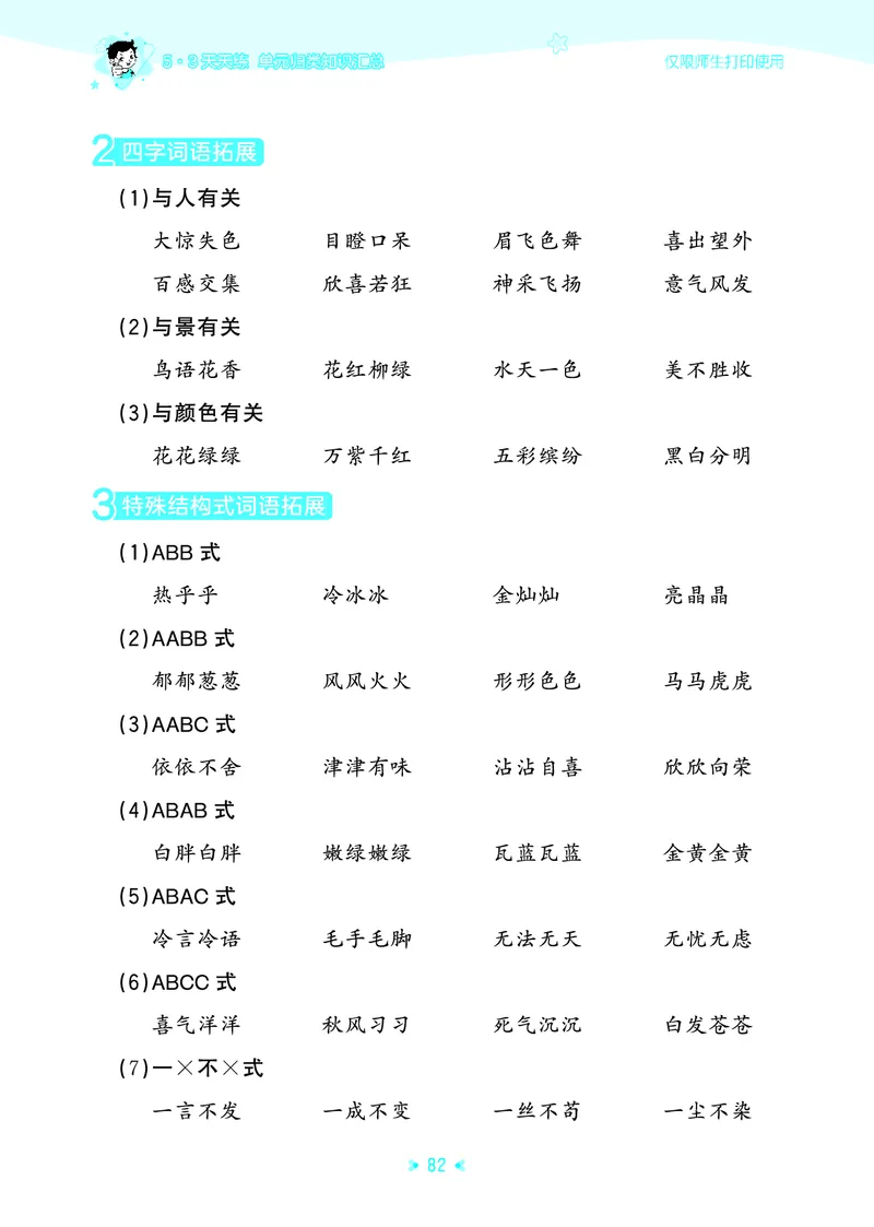 26春53天天练二下人教语文《单元归类知识汇总》_2026春人教语文53单元知识归纳总结