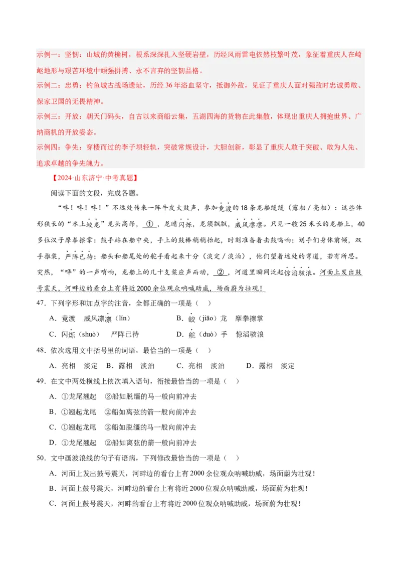 专题06基础知识综合（全国通用）（解析版）_中考复习资料_语数英物化_1语文中考复习_2026年中考复习（更新中）_好题汇编三年（2023-2025）中考语文真题分类汇编（全国通用）