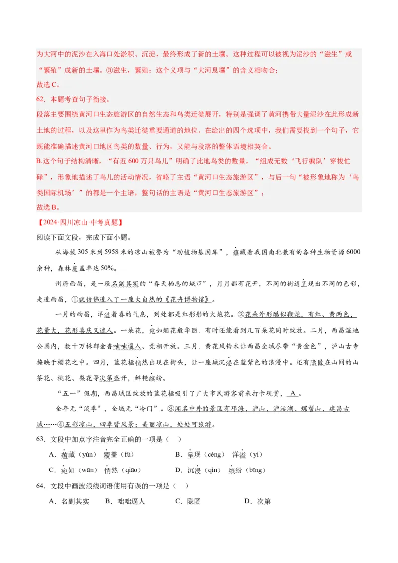 专题06基础知识综合（全国通用）（解析版）_中考复习资料_语数英物化_1语文中考复习_2026年中考复习（更新中）_好题汇编三年（2023-2025）中考语文真题分类汇编（全国通用）
