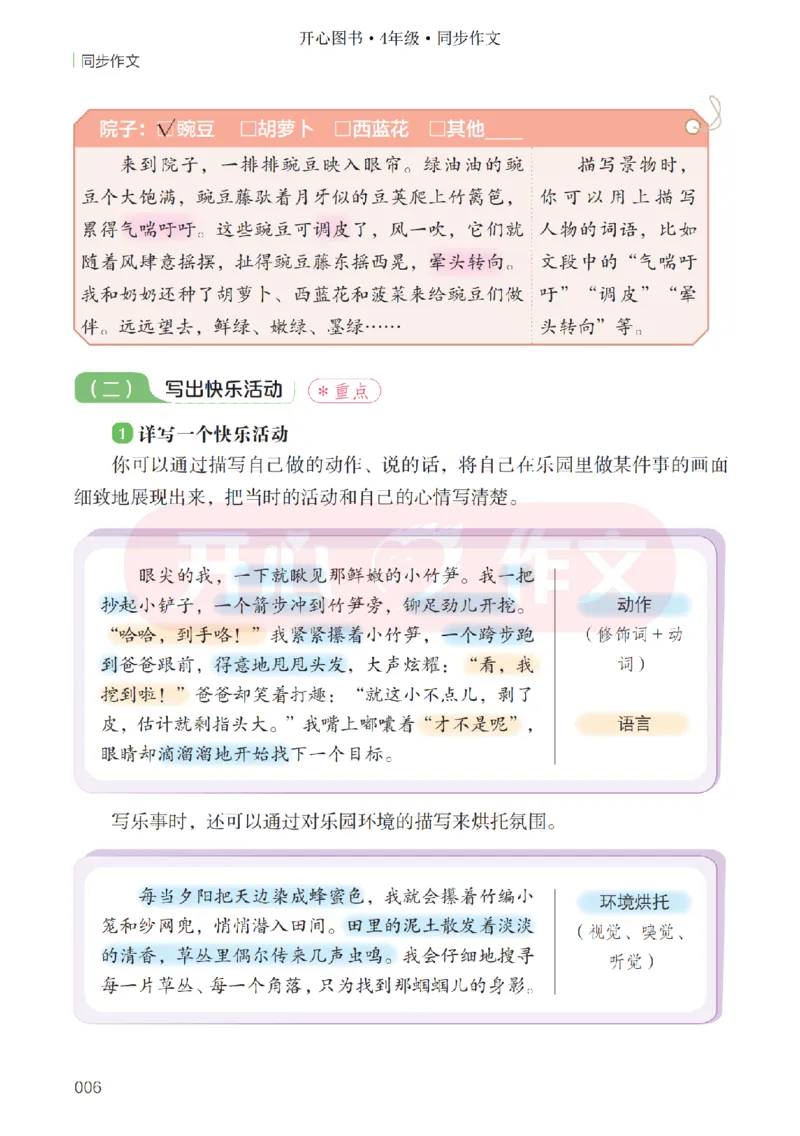 26春《开心同步作文》四下_2026春小学教辅大合集_13-26春《开心》系列_26春《开心同步作文》小学初中1-8年级下册合集