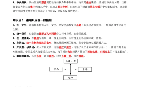 （讲义）专题02秦汉时期：统一多民族国家的建立和巩固修改版（原卷版）_8历史中考复习_2024年中考复习资料_一轮复习资料_配套讲义（原卷版+解析版）