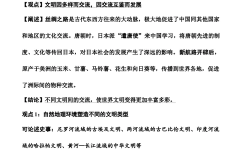 2026年中考历史观点论述题答题模板（统编版）_中考历史资料合集