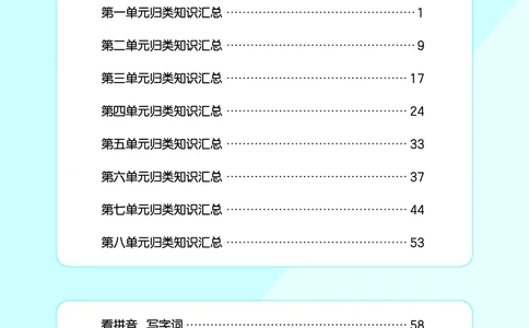26春53天天练四下人教语文《单元归类知识汇总》_2026春人教语文53单元知识归纳总结