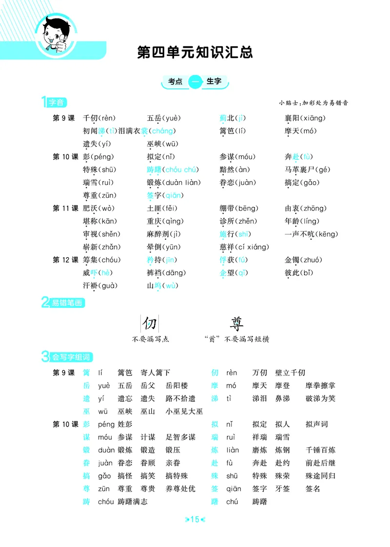 26春53天天练五下人教语文《单元归类知识汇总》_2026春人教语文53单元知识归纳总结