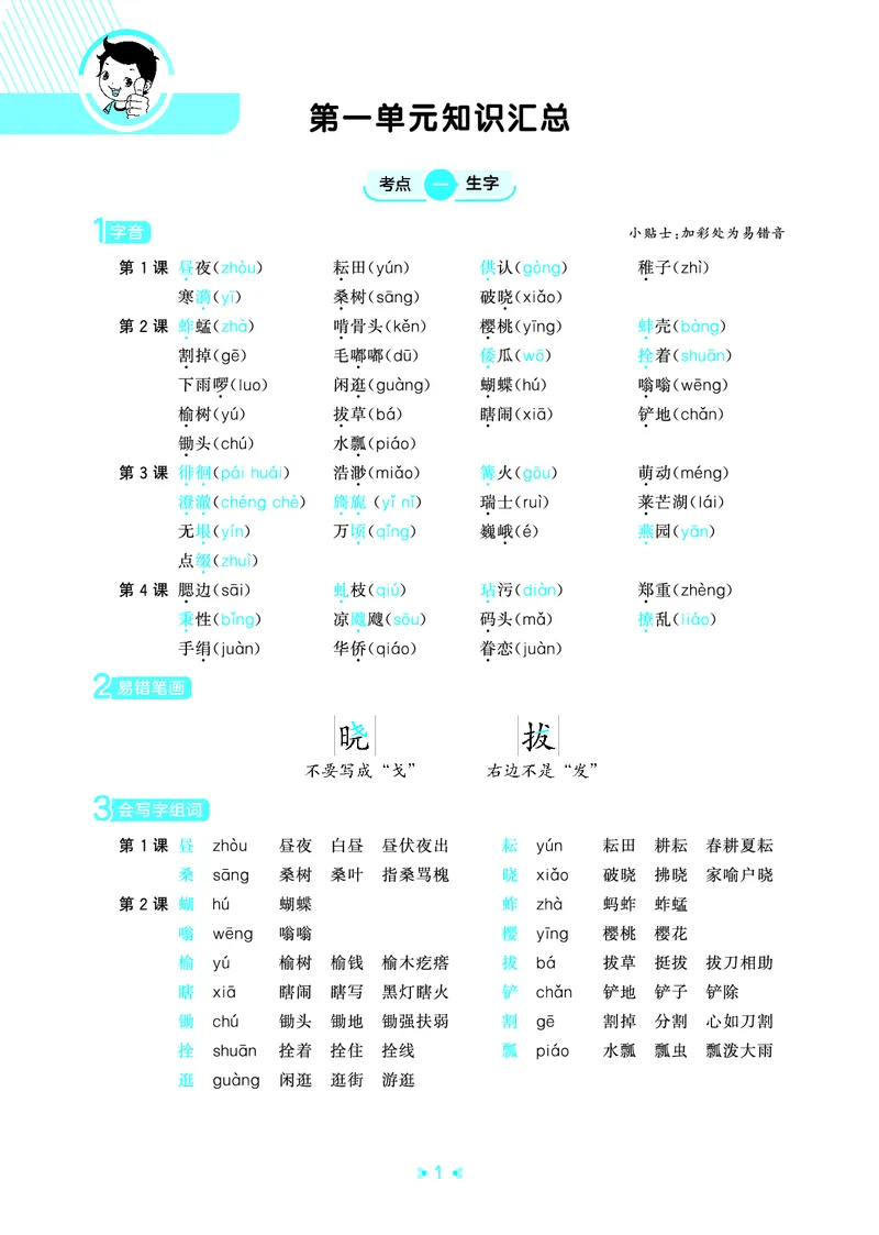 26春53天天练五下人教语文《单元归类知识汇总》_2026春人教语文53单元知识归纳总结
