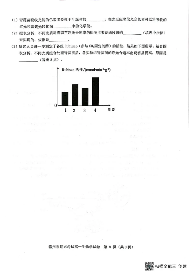 高一生物高一生物_2025年02月试卷_0213江西省赣州市2024-2025学年高一上学期1月期末考试_江西省赣州市2024-2025学年高一上学期1月期末考试生物PDF版含解析