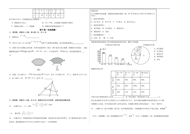 数学（内蒙古卷）（考试版A3）_中考复习资料_语数英物化_2数学中考复习_赠送：2025中考模拟题_2025年数学二模_数学（内蒙古卷）-2025年中考第二次全真模拟题