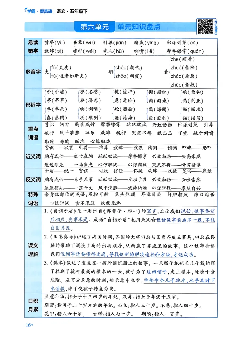 26春五年级下册四星学霸-语文人教-考点提分手册_2026春小学教辅大合集_9-26春《经纶学霸》系列_26春《四星学霸》系列_26春《四星学霸》语文1-6年级下册