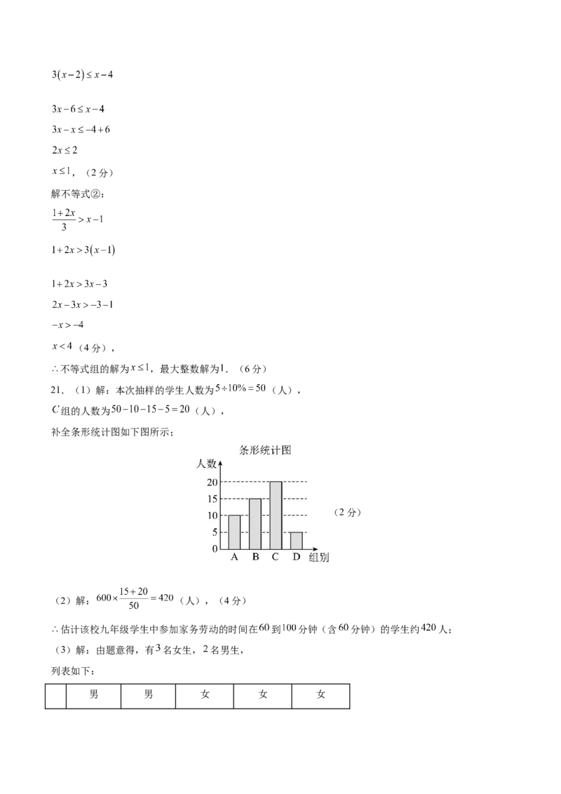 数学（湖南卷）（参考答案及评分标准）_中考复习资料_语数英物化_2数学中考复习_赠送：2025中考模拟题_2025年数学二模_数学（湖南卷）-2025年中考第二次全真模拟题
