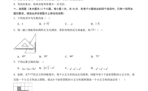 数学（河北卷）（考试版）_中考复习资料_语数英物化_2数学中考复习_赠送：2025中考模拟题_2025年数学一模_数学（河北卷）-2025年中考第一次全真模拟题