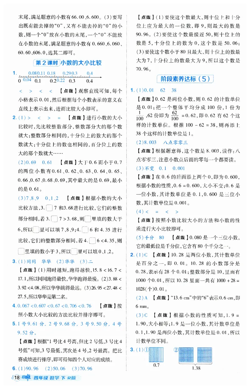 《典中点》（4下）答案_2026春小学教辅大合集_6-26春《典中点》系列_26春《典中点》数学人教版（完整版）_数学《典中点》人教版25春_25春典中点四年级数学下练习册+试卷+夹册