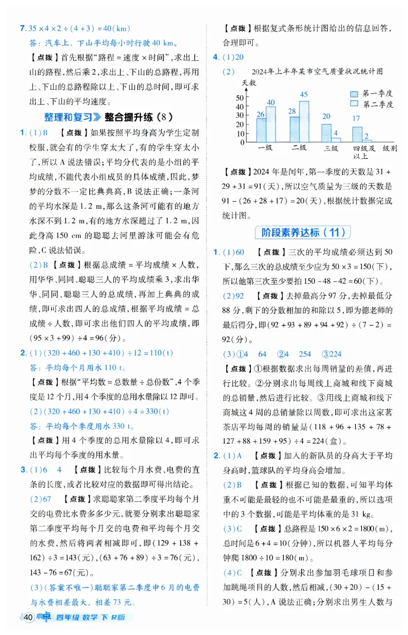 《典中点》（4下）答案_2026春小学教辅大合集_6-26春《典中点》系列_26春《典中点》数学人教版（完整版）_数学《典中点》人教版25春_25春典中点四年级数学下练习册+试卷+夹册