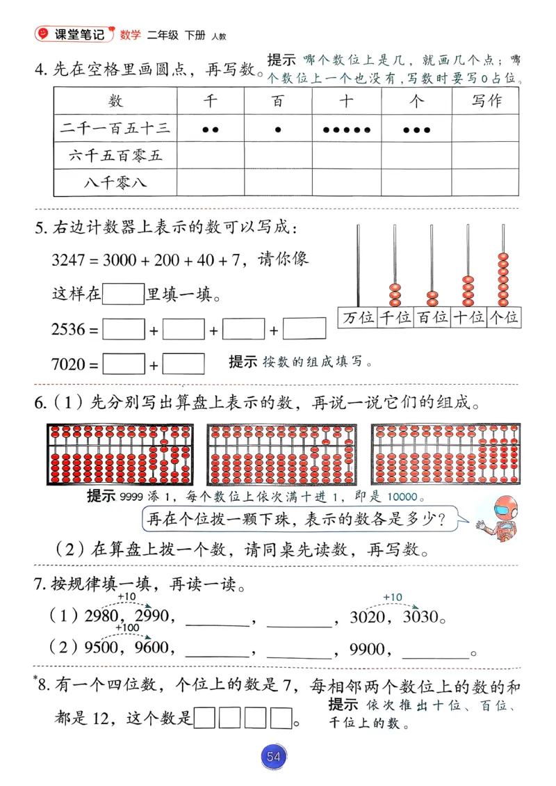 26春人教版二年级下册数学课堂笔记_2026春小学教辅大合集_3-26春《课堂笔记》系列_26春数学《课堂笔记》