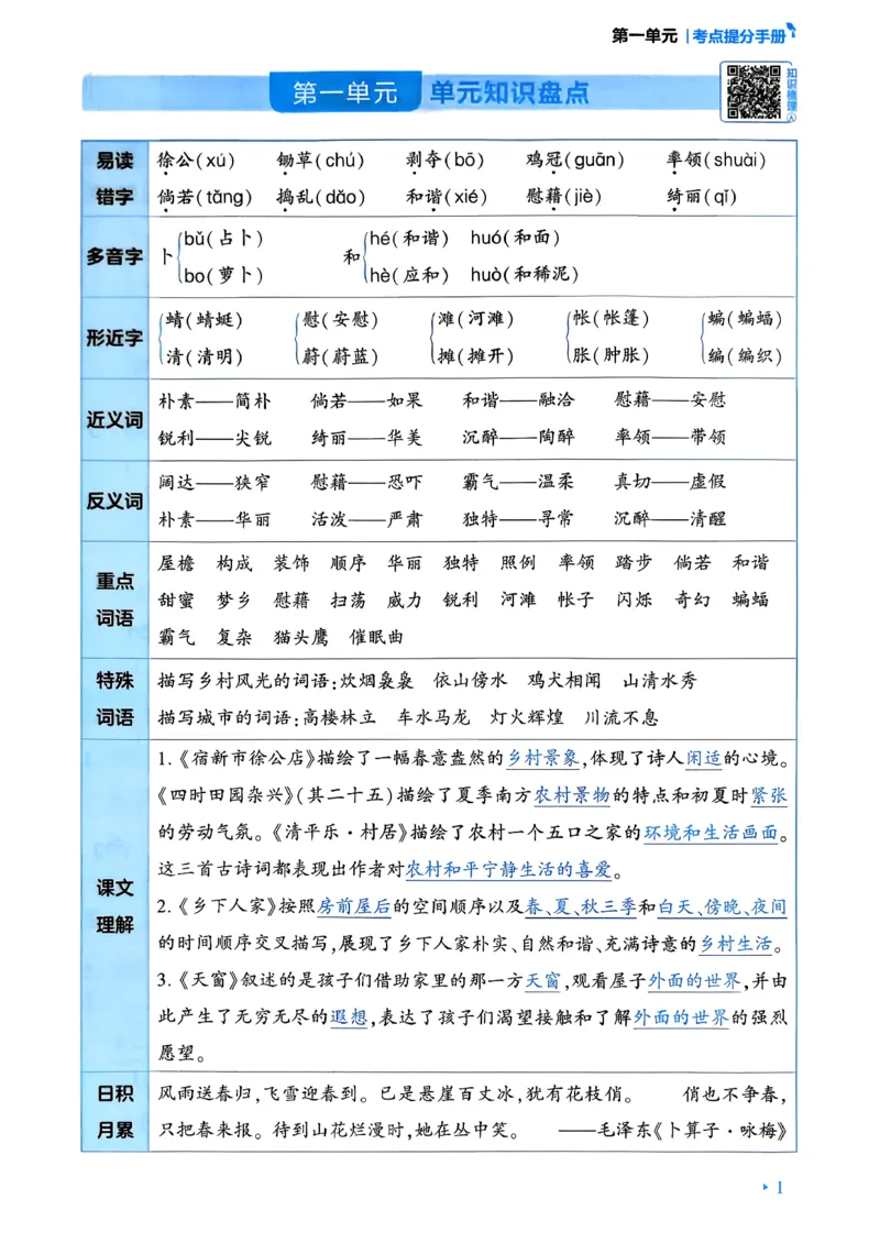 26春四年级下册四星学霸-语文-考点提分手册_2026春小学教辅大合集_9-26春《经纶学霸》系列_26春《四星学霸》系列_26春《四星学霸》语文1-6年级下册_4下语文人教26春四星学霸提高班