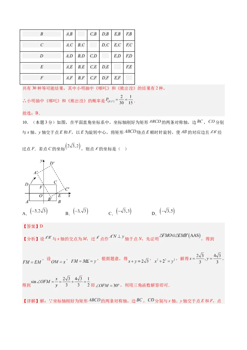 数学（全解全析）_中考复习资料_语数英物化_2数学中考复习_赠送：2025中考模拟题_2025年数学押题预测_数学（山西卷）-2025年中考押题预测卷