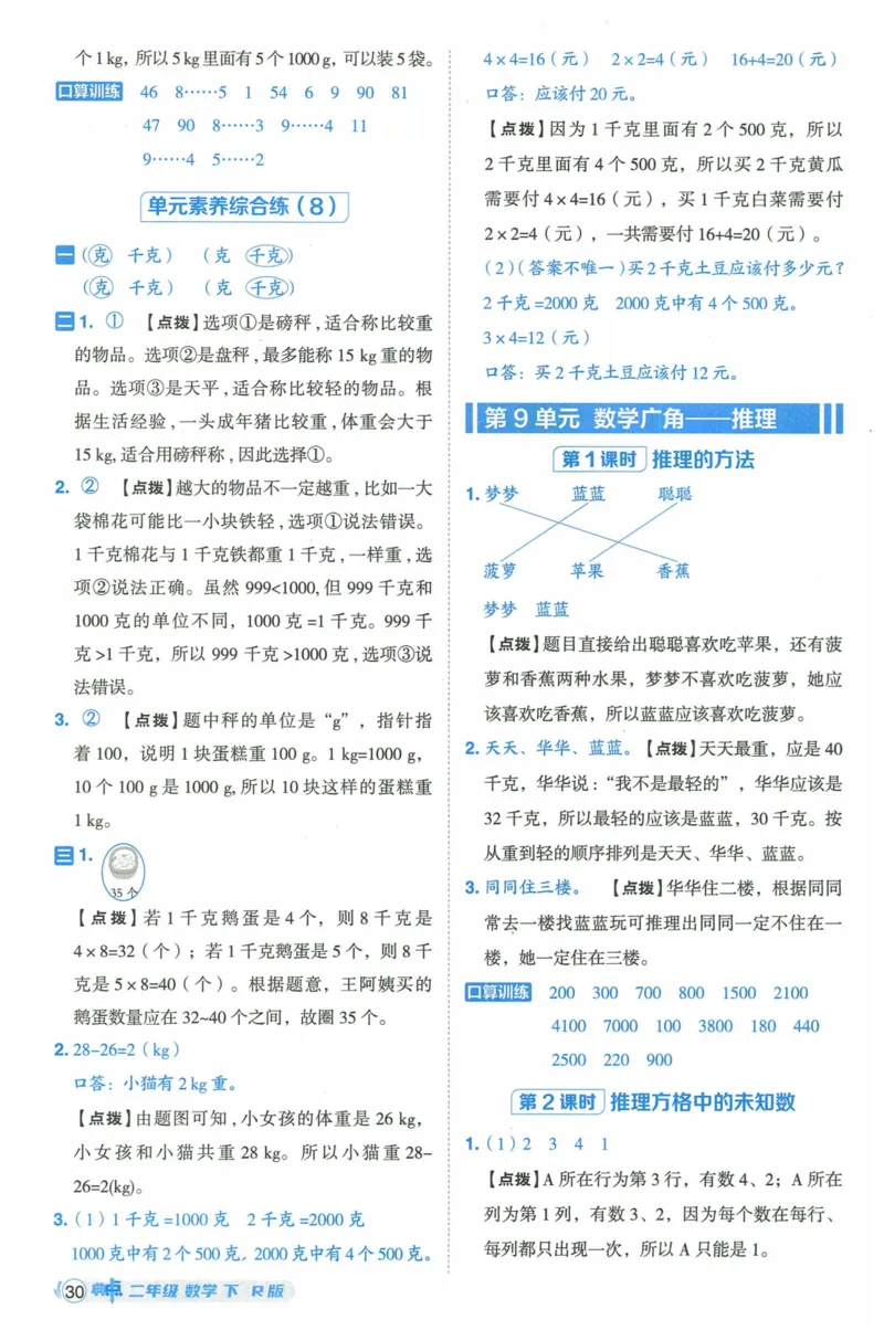 《典中点》（2下）含答案_2026春小学教辅大合集_6-26春《典中点》系列_26春《典中点》数学人教版（完整版）_数学《典中点》人教版25春_25春典中点二年级数学下练习册+试卷+夹册