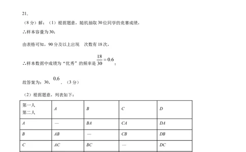 数学（参考答案及评分标准）_中考复习资料_语数英物化_2数学中考复习_赠送：2025中考模拟题_2025年数学押题预测_数学（福建卷02）-2025年中考押题预测卷