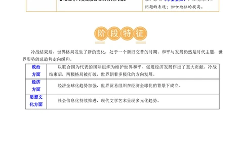 （讲义）专题28走向和平发展的世界（解析版）_中考历史资料合集_中考历史一轮复习讲义_配套讲义（原卷版+解析版）_教师版（含答案解析）