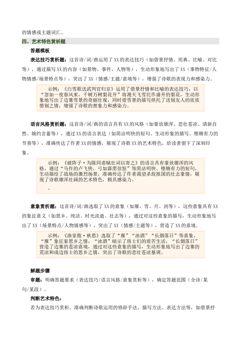 九下古诗词知识梳理（2张思维导图+15个核心考点+4个重难点+1个解题方法+4类题型方法突破+4类易错点提示5类题型解析+4个速记要点）（知识清单）解析版_中考复习资料_语数英物化