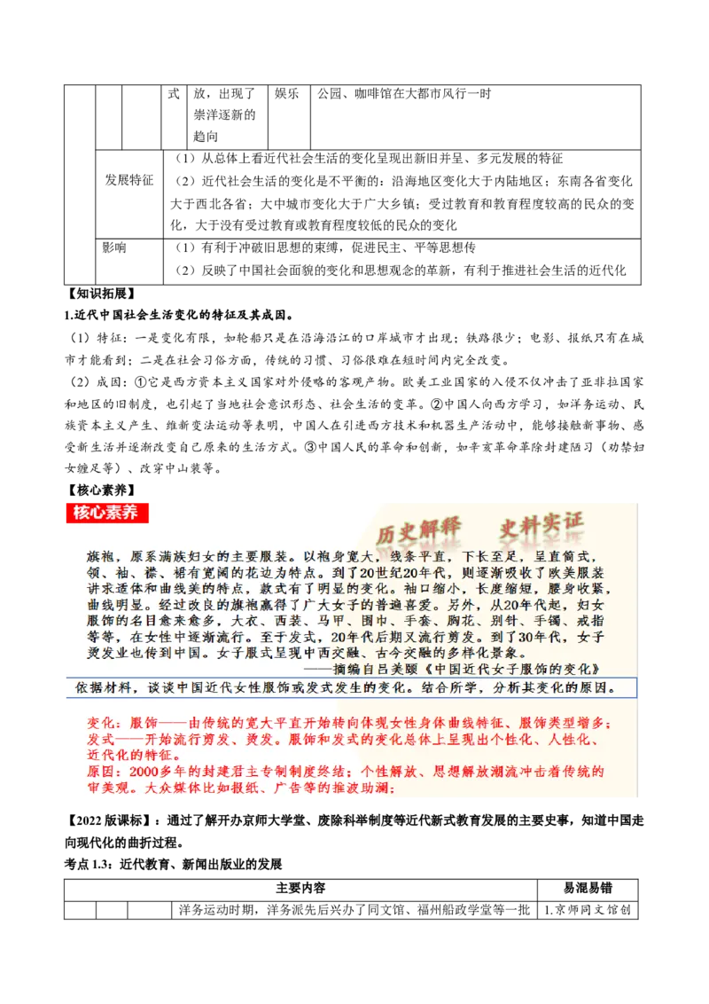 （讲义）专题17中国近现代经济、社会生活与教育科技文化（原卷版）_中考历史资料合集_中考历史一轮复习讲义_配套讲义（原卷版+解析版）