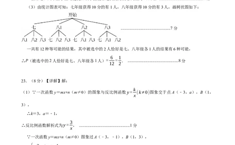 数学（西藏卷）（参考答案及评分标准）_中考复习资料_语数英物化_2数学中考复习_赠送：2025中考模拟题_2025年数学押题预测_数学（西藏卷）-2025年中考押题预测卷