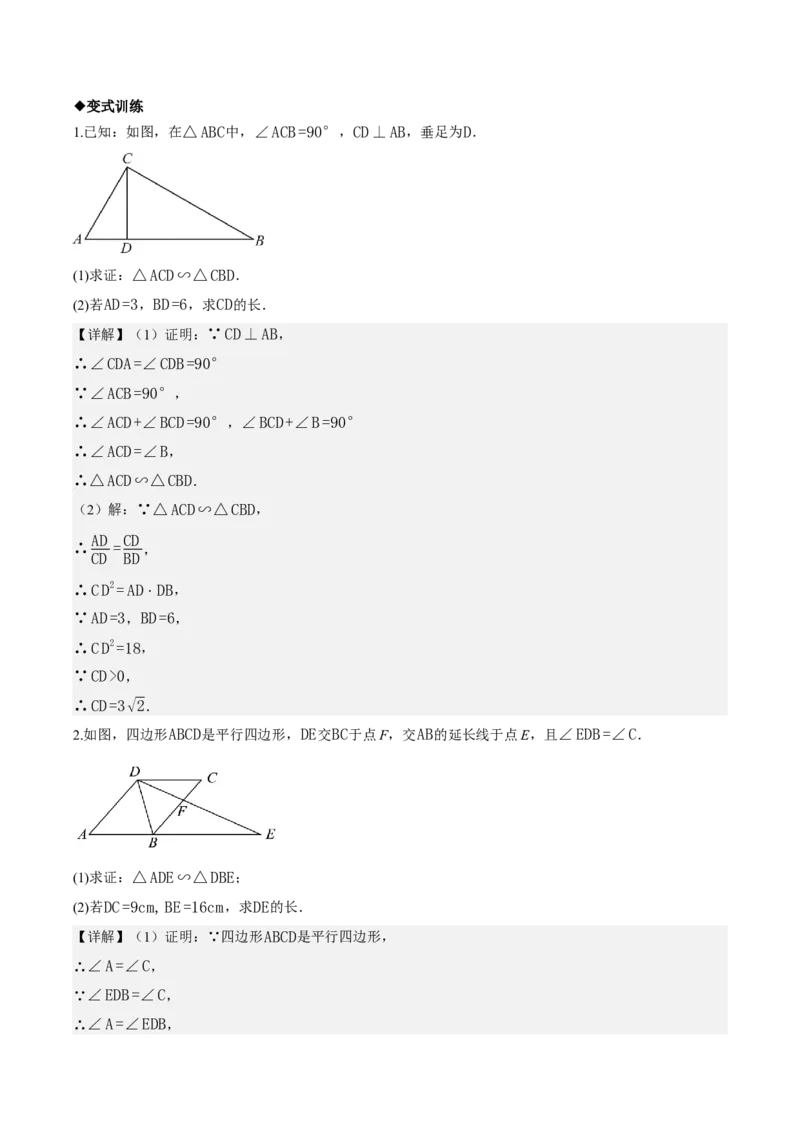 名师导航2026年中考数学一轮复习专题4.6相似与全等（全国通用版）（解析版）_中考复习资料_语数英物化_2数学中考复习_2026年中考复习（更新中）