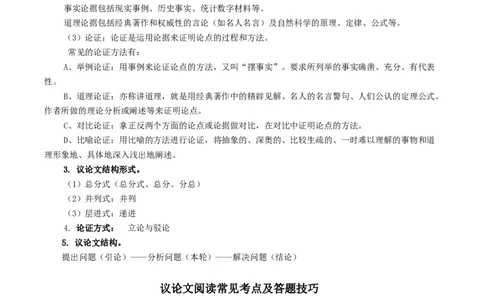 专题4议论文阅读知识点及答题技巧-必背、必备2024年中考语文现代文阅读知识清单_中考复习资料_语数英物化_1语文中考复习_2024年中考资料_专项复习资料
