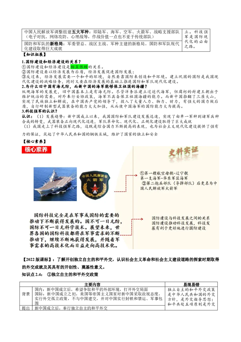 （讲义）专题16民族团结与祖国统一、国防建设与外交成就（解析版）_中考历史资料合集_中考历史一轮复习讲义_配套讲义（原卷版+解析版）_教师版（含答案解析）