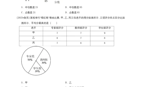 备考2026中考数学真题2025分类精编精练21数据的分析（含解析）_中考复习资料_语数英物化_2数学中考复习_2026年中考复习（更新中）_备考2026中考数学真题2025分类精编精练