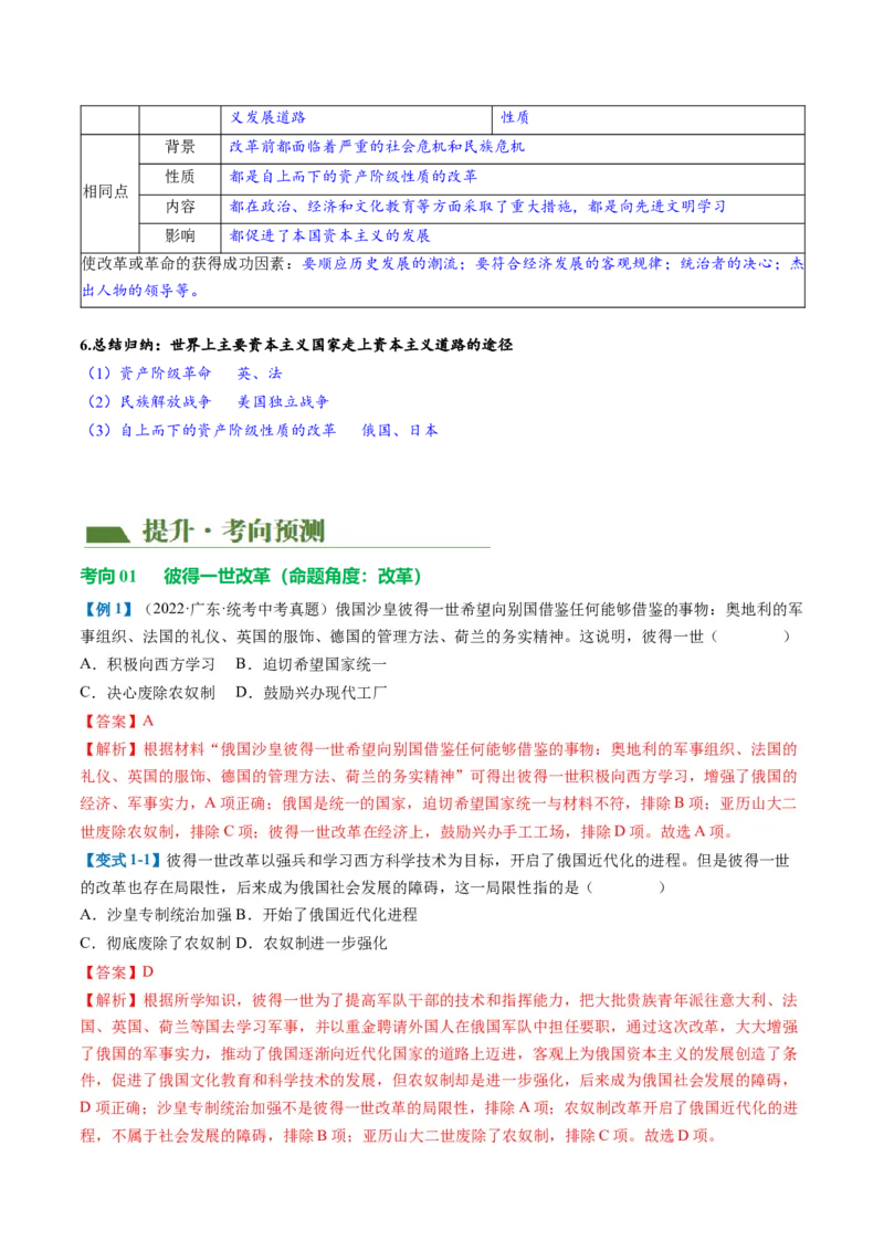 （讲义）专题23殖民地人民的反抗与资本主义制度的扩展（解析版）_中考历史资料合集_中考历史一轮复习讲义_配套讲义（原卷版+解析版）_教师版（含答案解析）