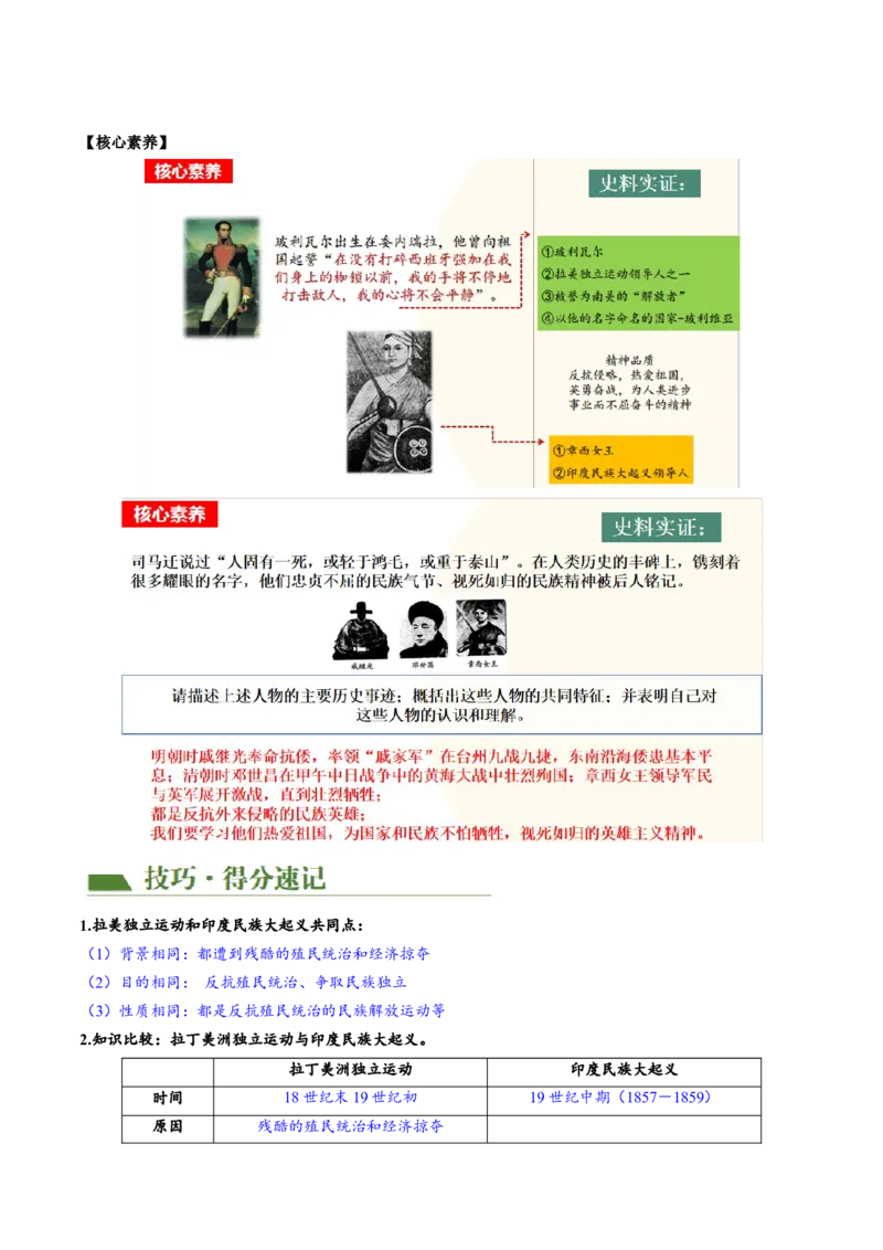 （讲义）专题23殖民地人民的反抗与资本主义制度的扩展（解析版）_中考历史资料合集_中考历史一轮复习讲义_配套讲义（原卷版+解析版）_教师版（含答案解析）